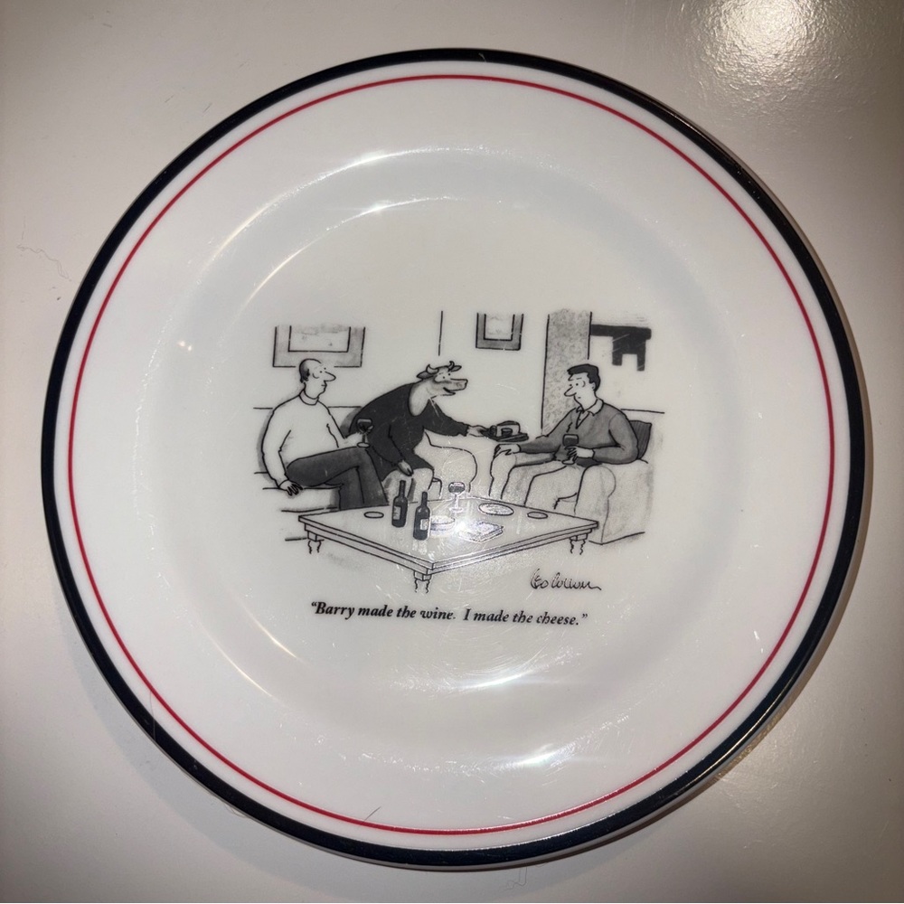 Restoration Hardware The New Yorker Wine Cartoon I Made The Cheese Plate 8" 1995
